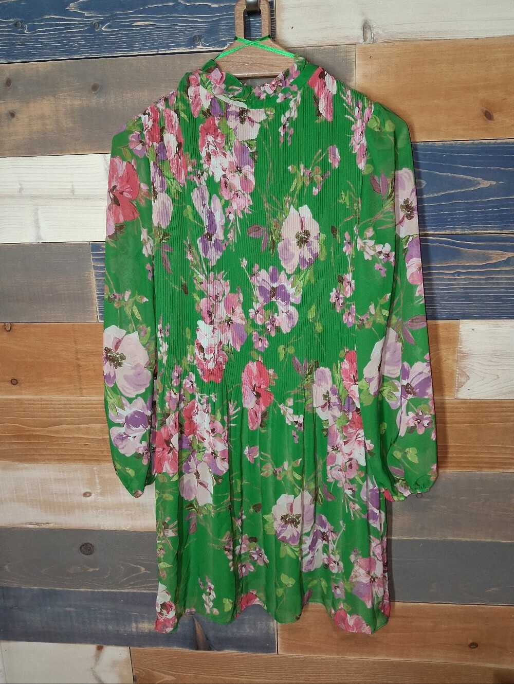Jessica Howard Dress/Long Sleeve/Green Floral Pink Green 14 - Picture 5 of 7